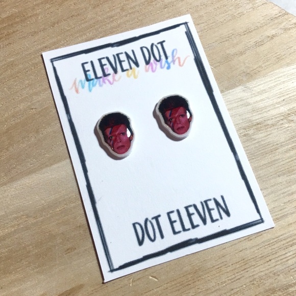 David Bowie Music Face Stud Post Earrings - Picture 1 of 8